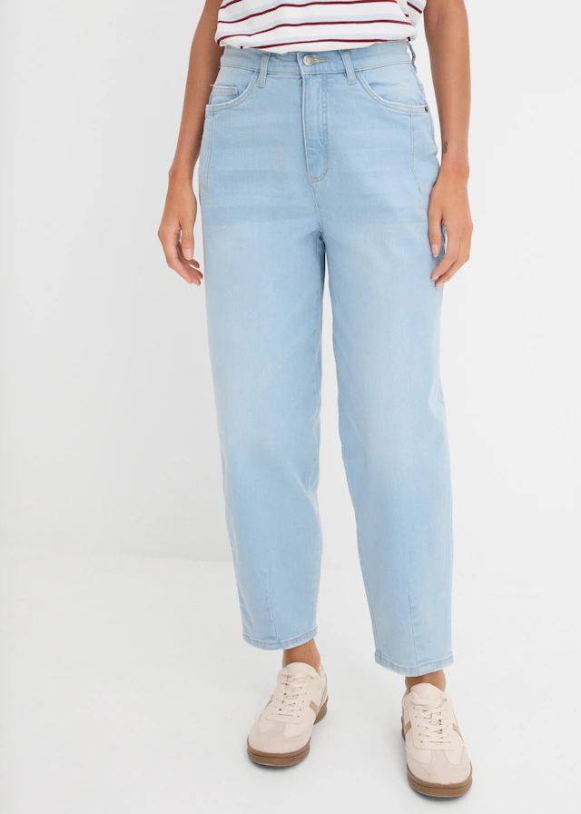 bonprix Loose-fit-Jeans Loose Fit, Barrel Jeans Schnitt, 5-Pocket-Style, mit Elasthan-Anteil