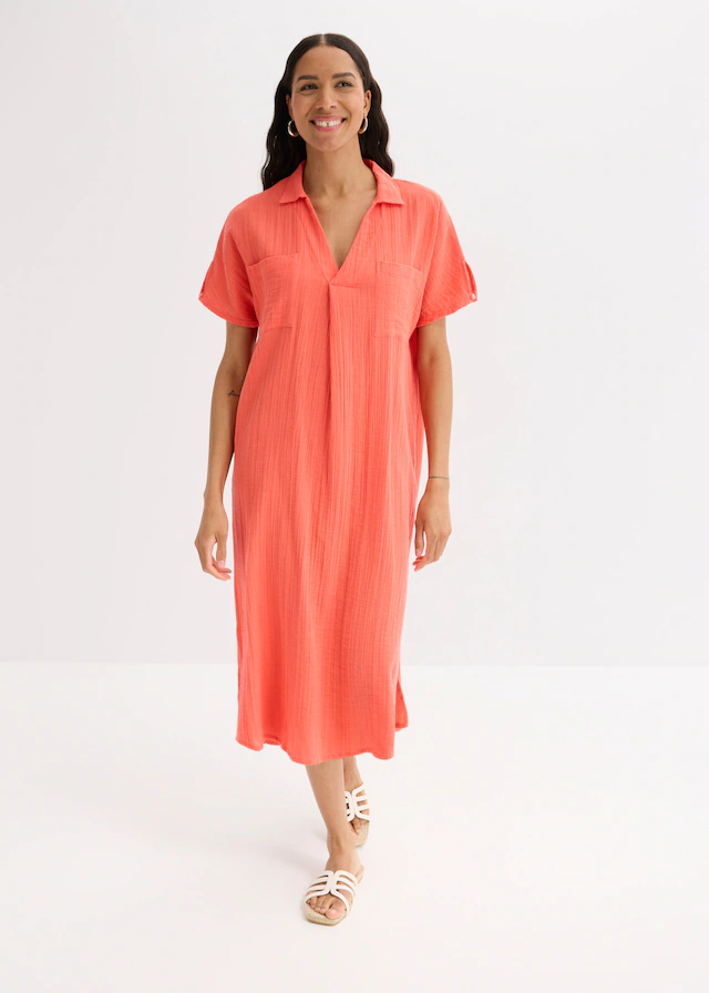 bonprix Oversize-Passform, Kaftan-Schnitt, Kimonoärmel, aus Baumwolle