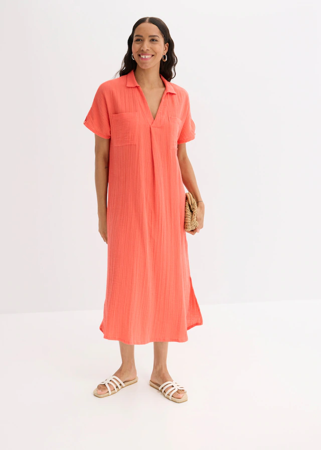 bonprix Oversize-Passform, Kaftan-Schnitt, Kimonoärmel, aus Baumwolle