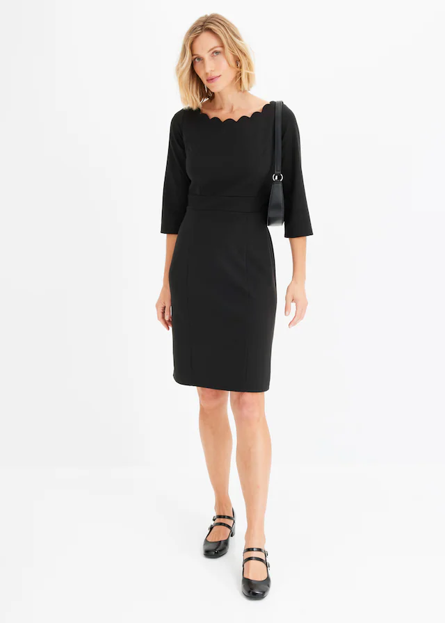 bonprix Etuikleid taillierte Passform, aus Polyester, Viskose und Elasthan
