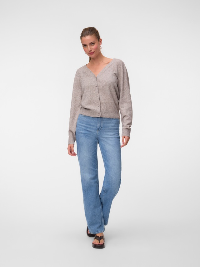 Vero Moda Strickjacke »VMDOFFY LS V-NECK CARDIGAN NOOS« Materialmix