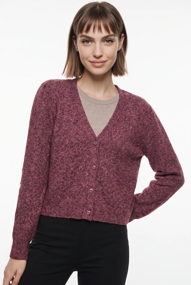 Vero Moda Strickjacke »VMDOFFY LS V-NECK CARDIGAN NOOS« Materialmix