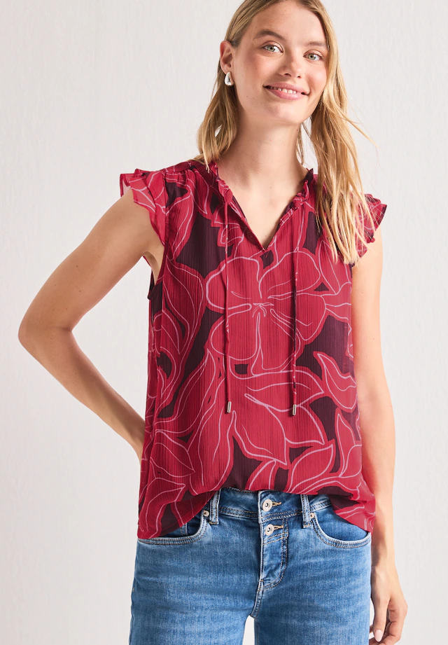 STREET ONE Blusentop mit Chiffon-Layer