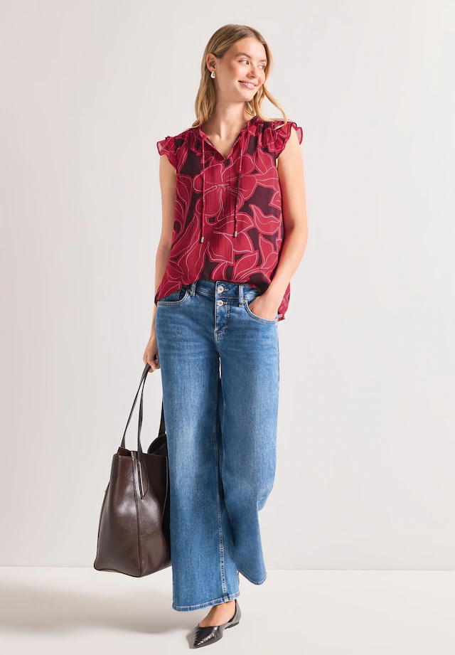 STREET ONE Blusentop mit Chiffon-Layer