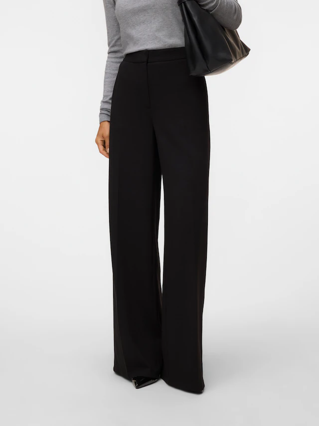 Vero Moda Anzughose »VMBELLIS MW WIDE PANT NOOS« Materialmix, wide fit