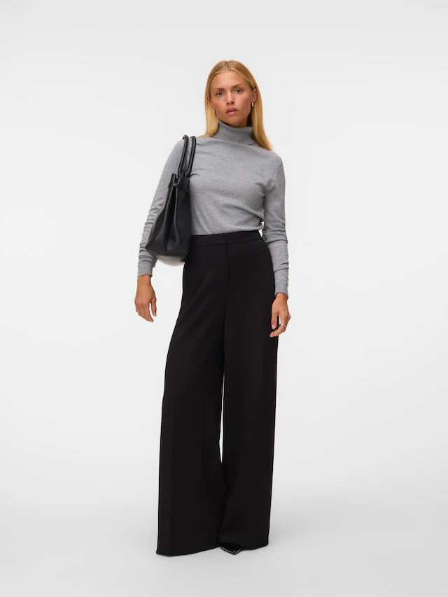 Vero Moda Anzughose »VMBELLIS MW WIDE PANT NOOS« Materialmix, wide fit