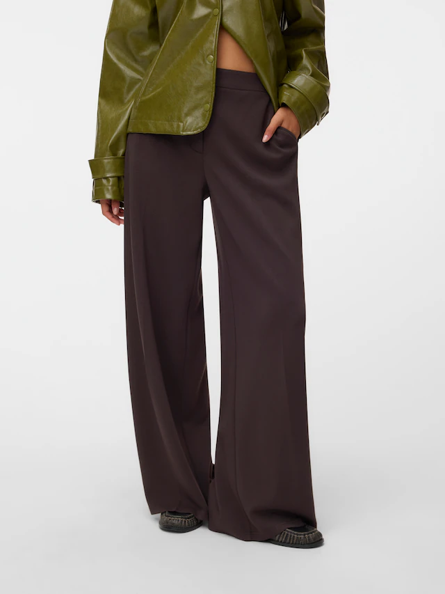 Vero Moda Anzughose »VMBELLIS MW WIDE PANT NOOS« Materialmix, wide fit
