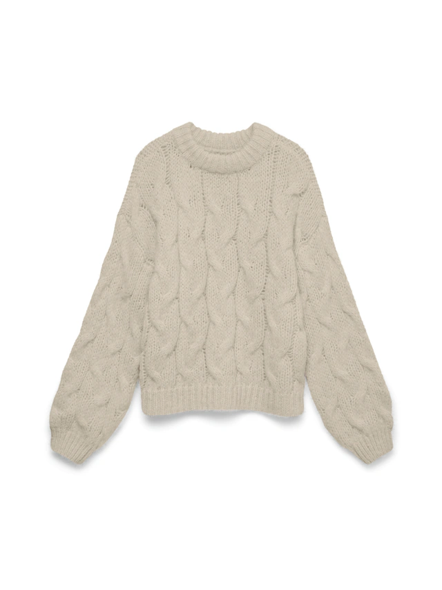 Vero Moda Strickpullover »VMMAYBE LS HIGH NECK CABLE PULLOVER NOOS« Kunstfaser, Zopfstrickmuster