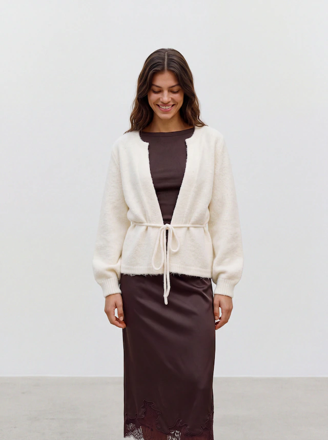 Vero Moda Strickjacke »VMBERRY LS O-NECK TIE CARDIGAN NOOS« Materialmix
