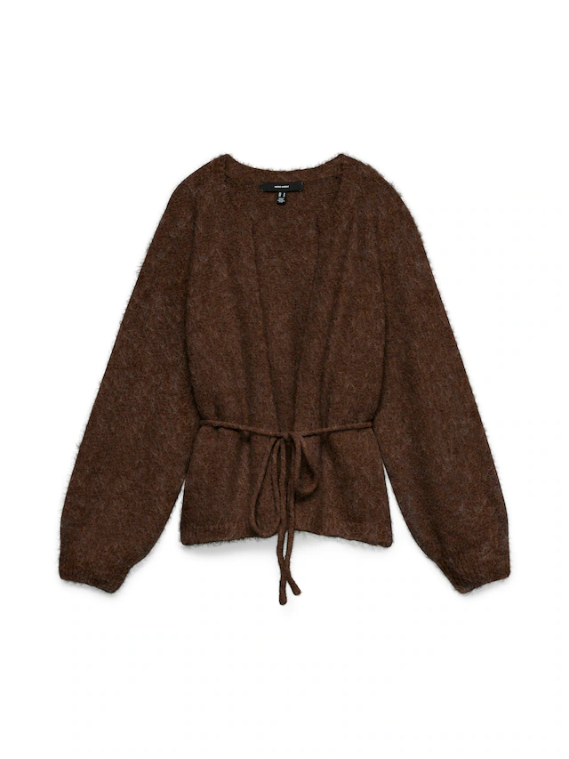 Vero Moda Strickjacke »VMBERRY LS O-NECK TIE CARDIGAN NOOS« Materialmix