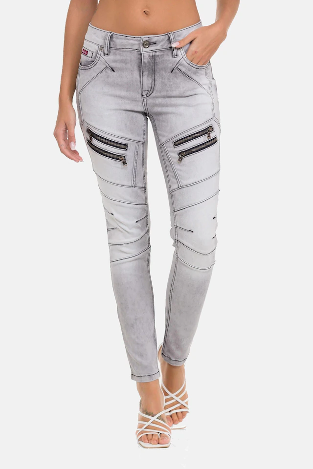Cipo & Baxx 5-Pocket-Jeans »WD501« Auffällige Zipp-Details & Ziernähte