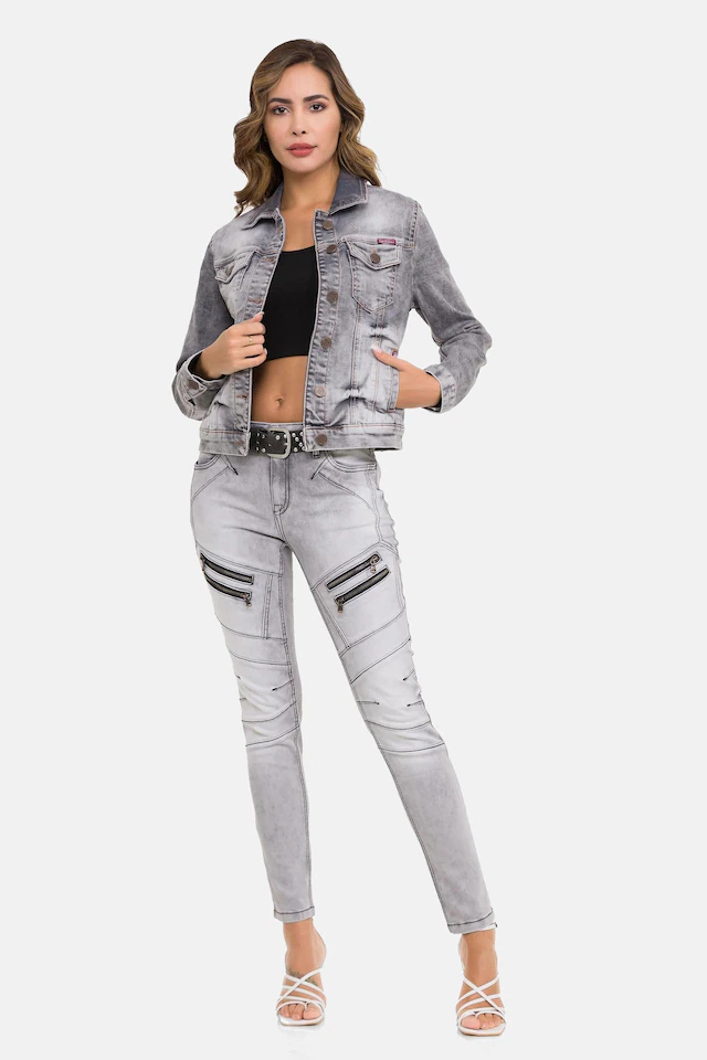 Cipo & Baxx 5-Pocket-Jeans »WD501« Auffällige Zipp-Details & Ziernähte