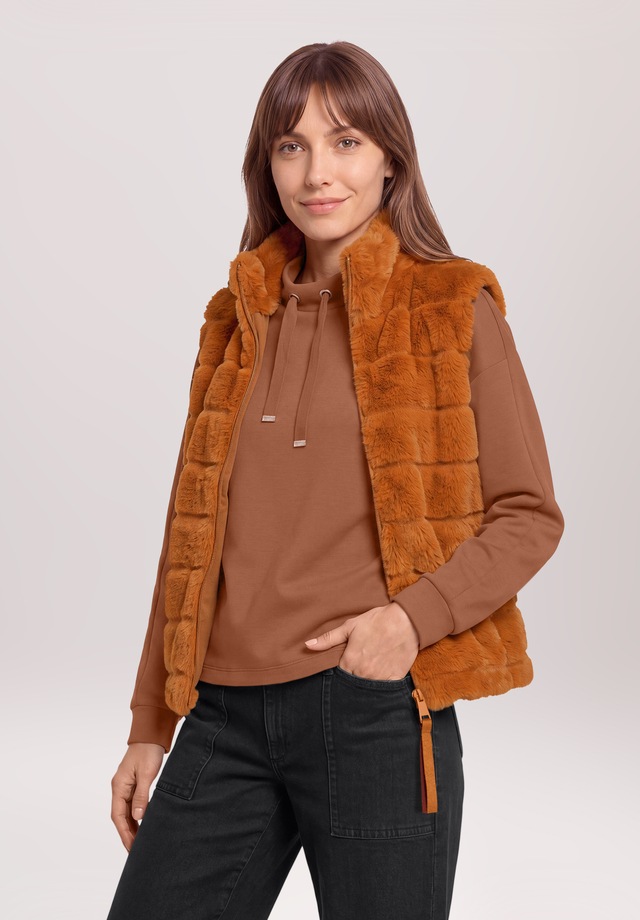 Betty&Co Plüschweste »Damen mit Stehkragen«