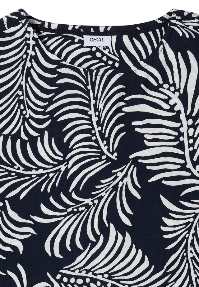 Cecil Kurzarmbluse mit Blätterprint
