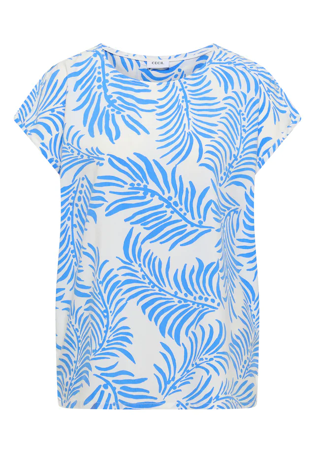 Cecil Kurzarmbluse mit Blätterprint