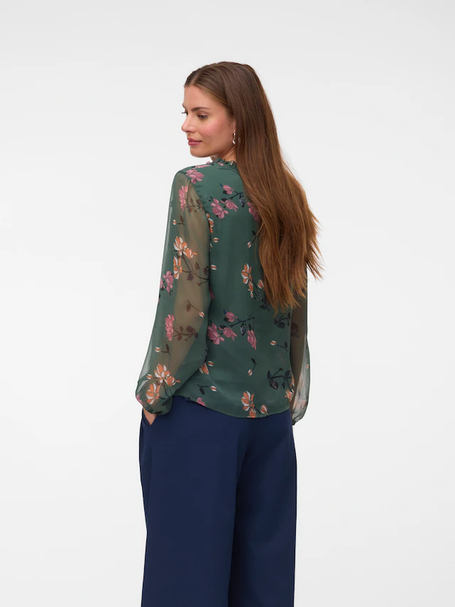 Vero Moda Chiffonbluse »VMMILLA LS TOP WVN GA NOOS« Kunstfaser, regular fit