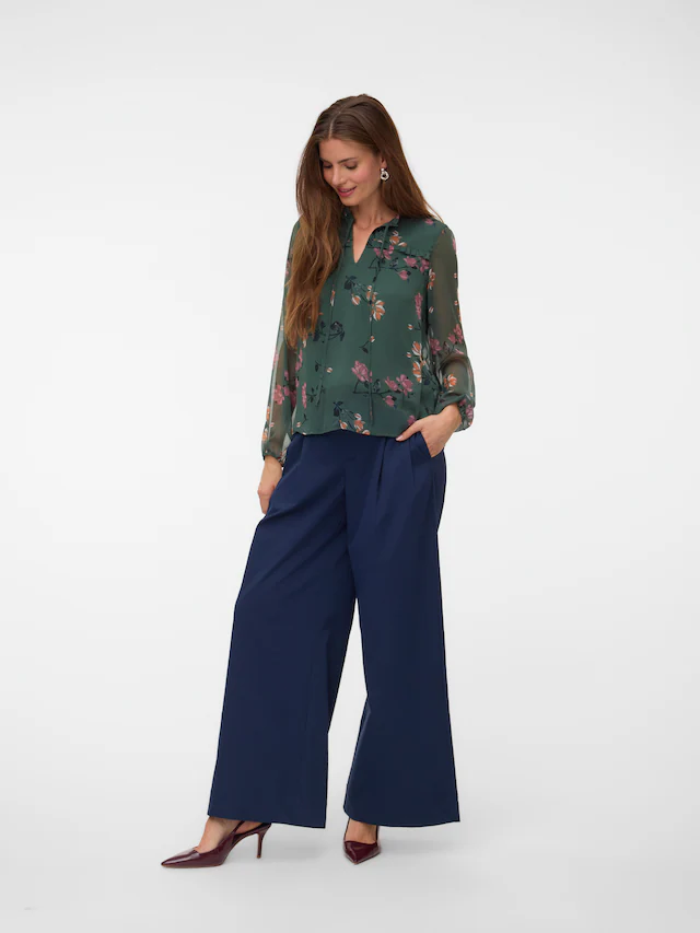 Vero Moda Chiffonbluse »VMMILLA LS TOP WVN GA NOOS« Kunstfaser, regular fit