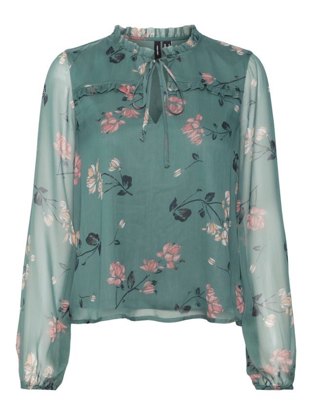 Vero Moda Chiffonbluse »VMMILLA LS TOP WVN GA NOOS« Kunstfaser, regular fit