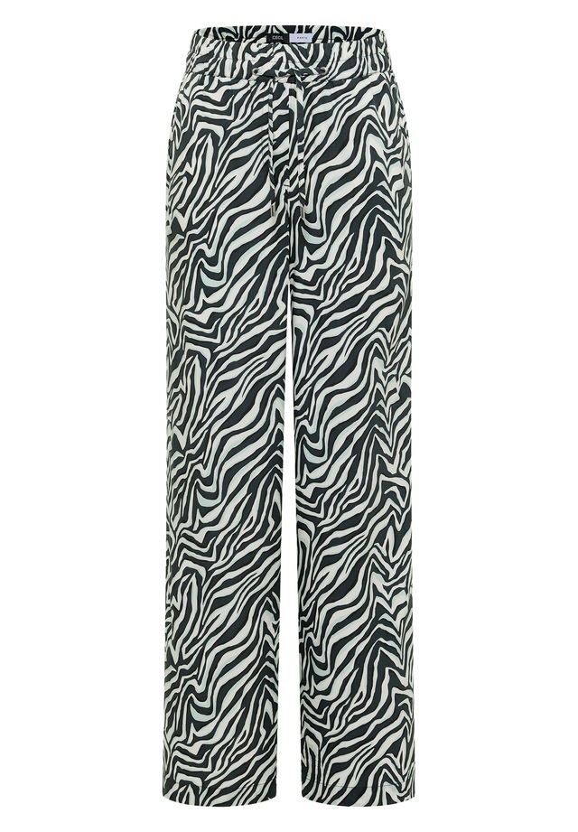 Cecil Stoffhose Sommerhose, abstrahierter Zebraprint, Elastikbund