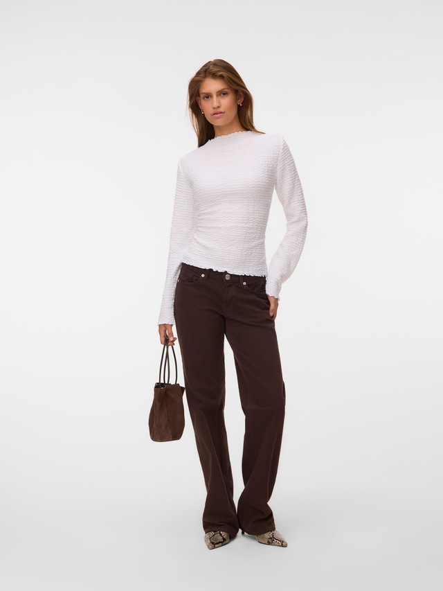 Vero Moda Langarmshirt »VMZIA LS FUNNEL NECK TOP JRS NOOS« Baumwollmischung, regular fit