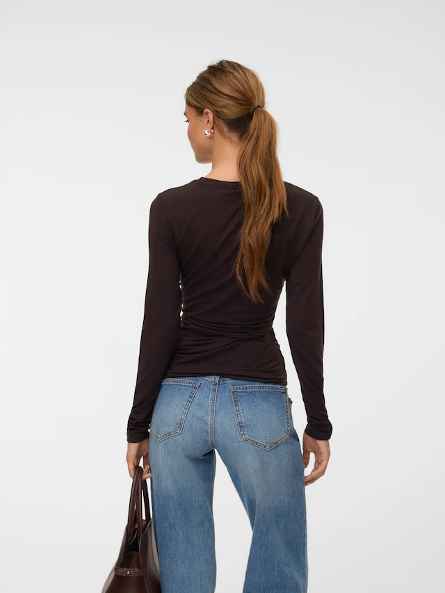 Vero Moda Langarmshirt »VMAVA SARAH LS TOP JRS NOOS« Materialmix, regular fit