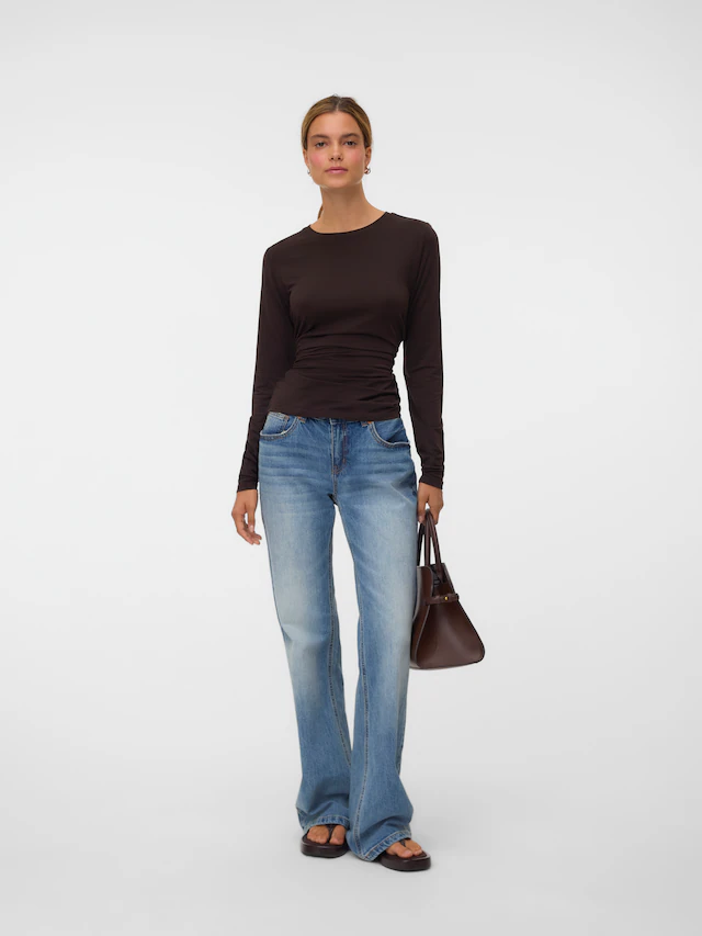 Vero Moda Langarmshirt »VMAVA SARAH LS TOP JRS NOOS« Materialmix, regular fit