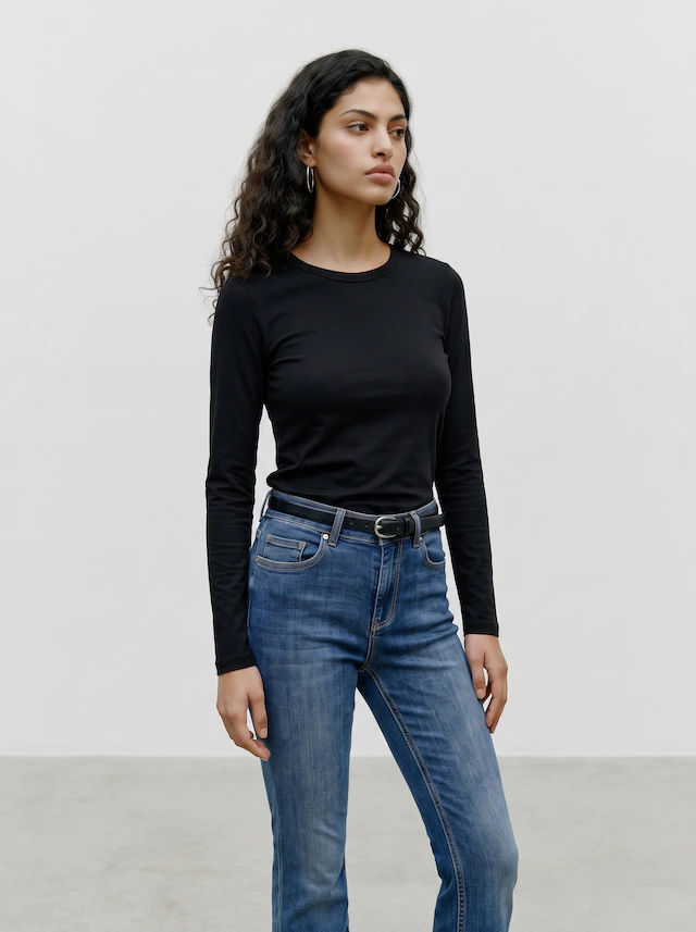 Vero Moda Langarmshirt »VMADA LS TOP JRS NOOS« Materialmix, regular fit