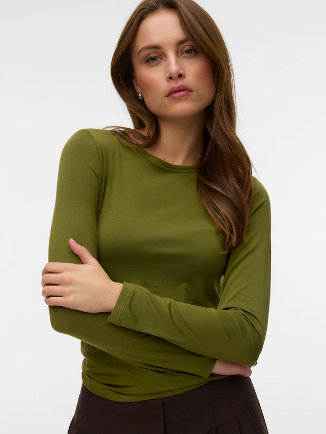 Vero Moda Langarmshirt »VMADA LS TOP JRS NOOS« Materialmix, regular fit