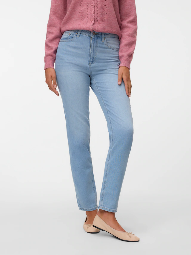 Vero Moda Mom-Jeans »VMNICKIE HR MOM JEANS BLUE MIX NOOS« Baumwollmischung, high waist, loose fit