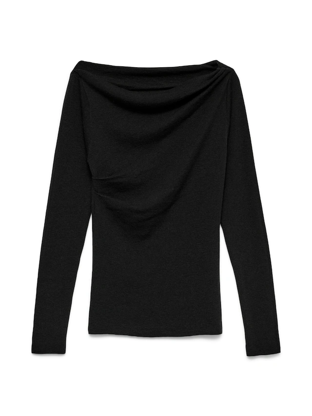 Vero Moda Strickpullover »VMSOFINE KNIT LS BOATNECK PULLOVER NOOS« Materialmix, regular fit