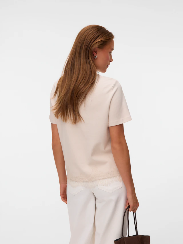 Vero Moda Kurzarmshirt »VMSARA METTE LACE SS T-SHIRT JRS NOOS« Baumwolle, regular fit