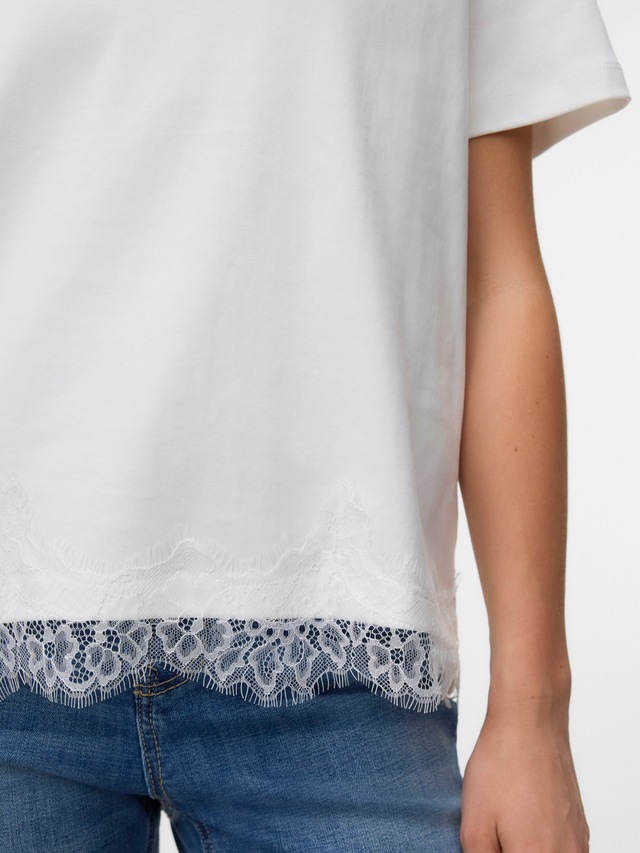 Vero Moda Kurzarmshirt »VMSARA METTE LACE SS T-SHIRT JRS NOOS« Baumwolle, regular fit
