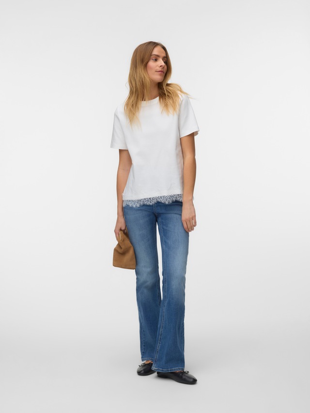 Vero Moda Kurzarmshirt »VMSARA METTE LACE SS T-SHIRT JRS NOOS« Baumwolle, regular fit