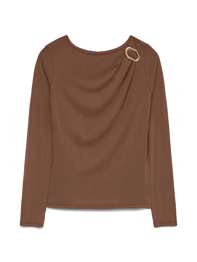 Vero Moda Langarmshirt »VMBRIELLE LS BOATNECK TOP JRS« Materialmix, regular fit