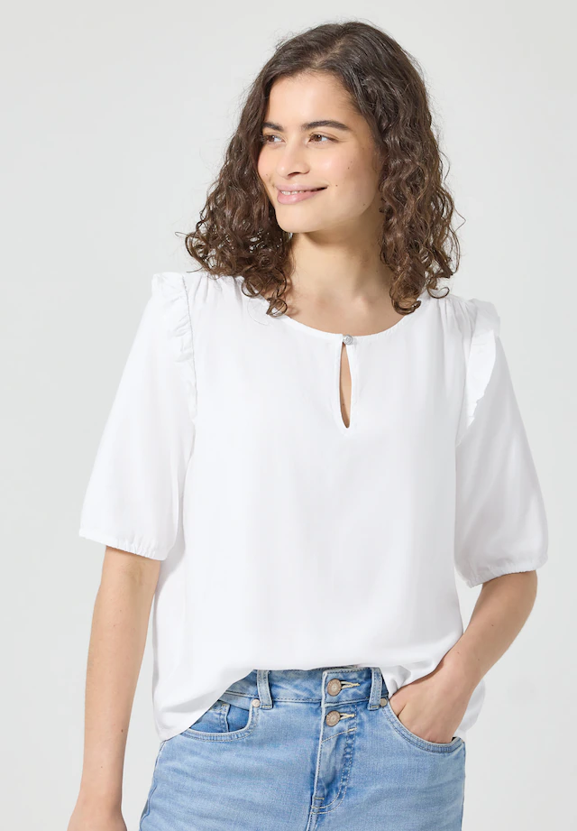 STREET ONE STUDIO Kurzarmbluse mit Cut-Out Detail