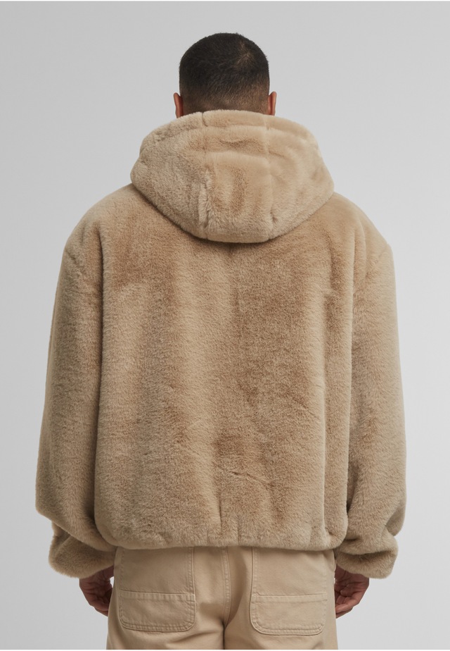 URBAN CLASSICS Kapuzenfleecejacke »Urban Classics Full Zip Faux Fur Hoodie« 1 Stk. tlg. mit Kapuze