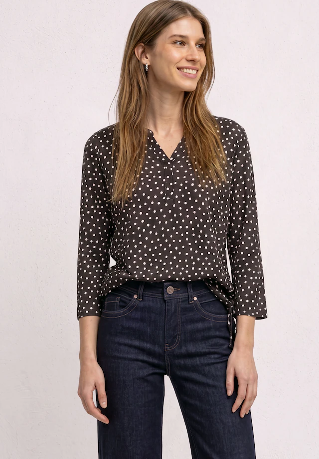 STREET ONE 3/4-Arm-Shirt Elastiksaum mit Knotendetail