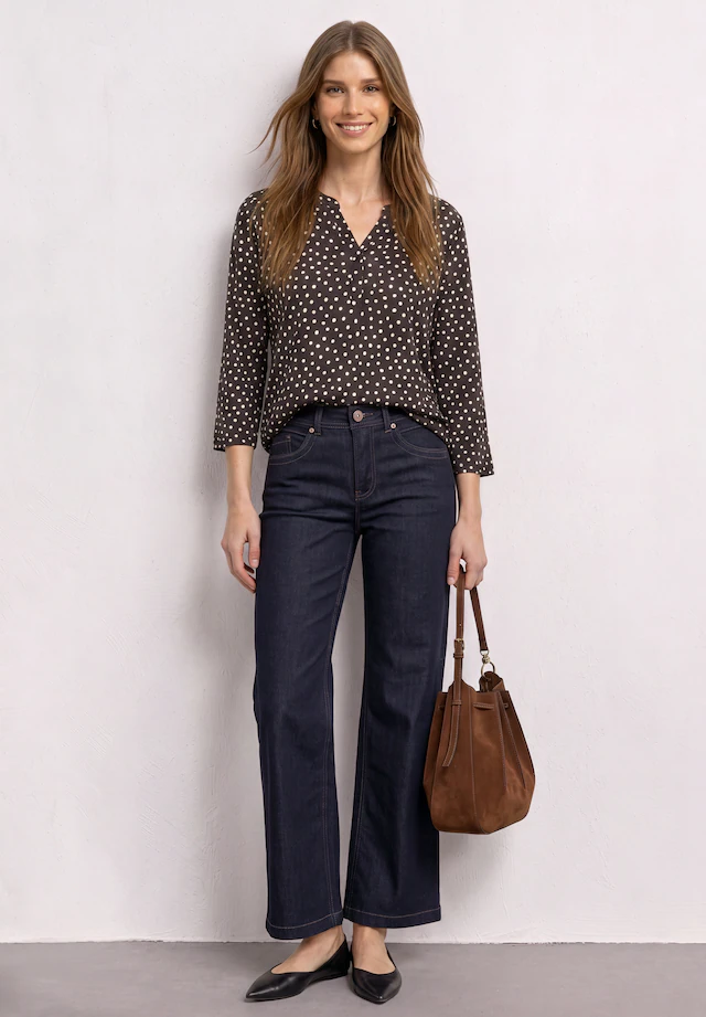 STREET ONE 3/4-Arm-Shirt Elastiksaum mit Knotendetail