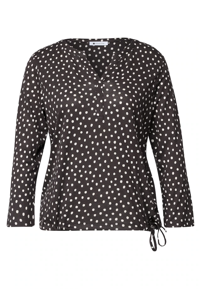 STREET ONE 3/4-Arm-Shirt Elastiksaum mit Knotendetail