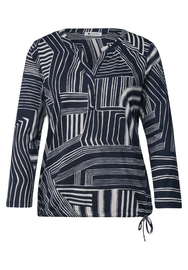 STREET ONE 3/4-Arm-Shirt Elastiksaum mit Knotendetail