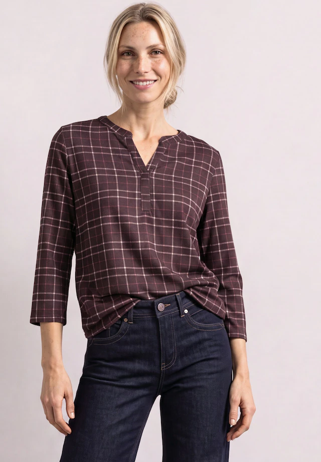 STREET ONE 3/4-Arm-Shirt Elastiksaum mit Knotendetail