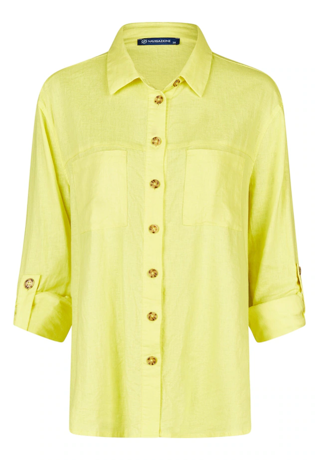 NAVIGAZIONE Klassische Bluse »NAVIGAZIONE Leinenbluse« hochwertige Verarbeitung