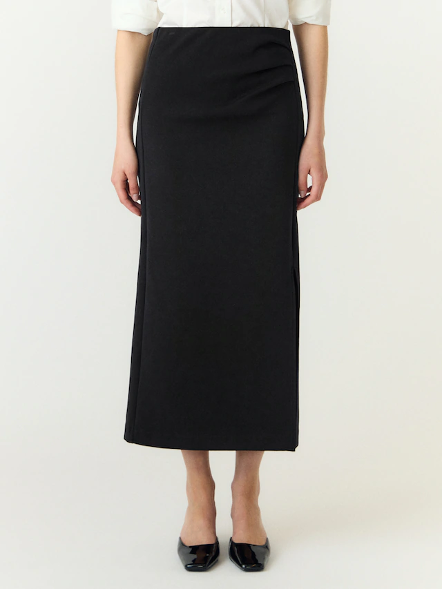 Y.A.S Maxirock »YASPINA HW LONG SKIRT NOOS« Baumwollmischung, high waist