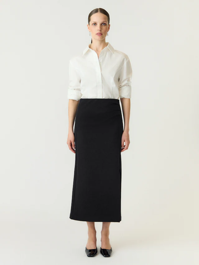 Y.A.S Maxirock »YASPINA HW LONG SKIRT NOOS« Baumwollmischung, high waist