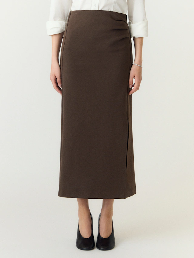 Y.A.S Maxirock »YASPINA HW LONG SKIRT NOOS« Baumwollmischung, high waist