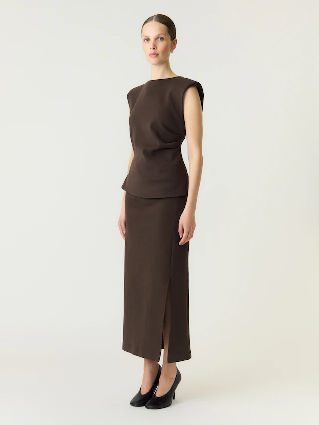 Y.A.S Maxirock »YASPINA HW LONG SKIRT NOOS« Baumwollmischung, high waist