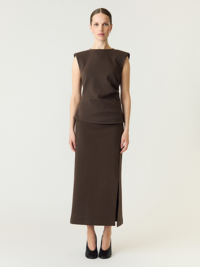 Y.A.S Maxirock »YASPINA HW LONG SKIRT NOOS« Baumwollmischung, high waist