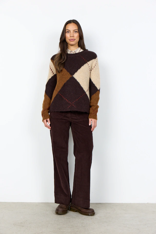soyaconcept Strickpullover »SC-HACER 2 - YD« Materialmix, mit Argyl Strickmuster