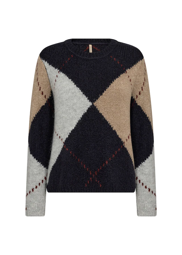 soyaconcept Strickpullover »SC-HACER 2 - YD« Materialmix, mit Argyl Strickmuster
