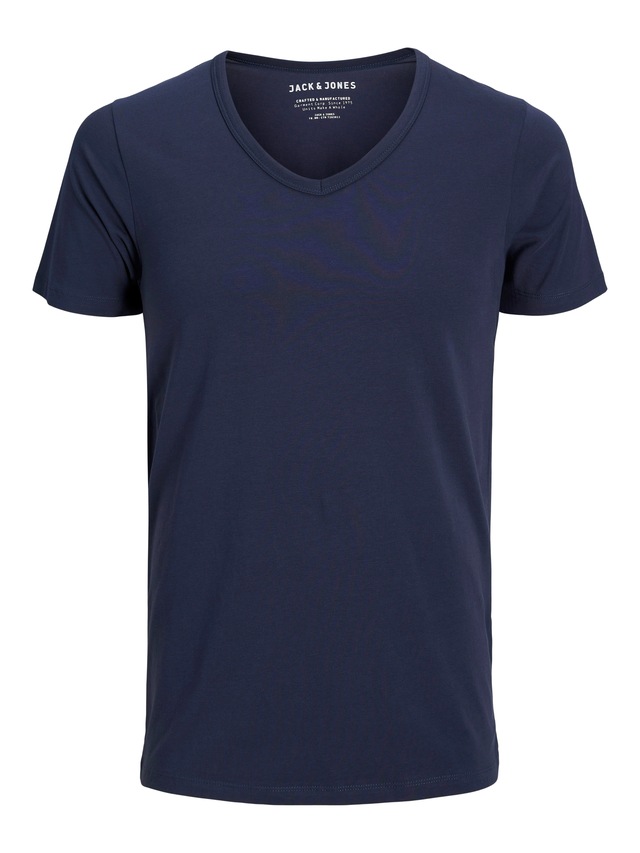 Jack & Jones T-Shirt »SLIM- FIT BASIC TEE V-NECK« mit V-Ausschnitt